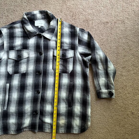 Lucky Brand Shirt Womens 1X Button Up Spread Collar Flannel Plaid Pockets Thick - Picture 8 of 11